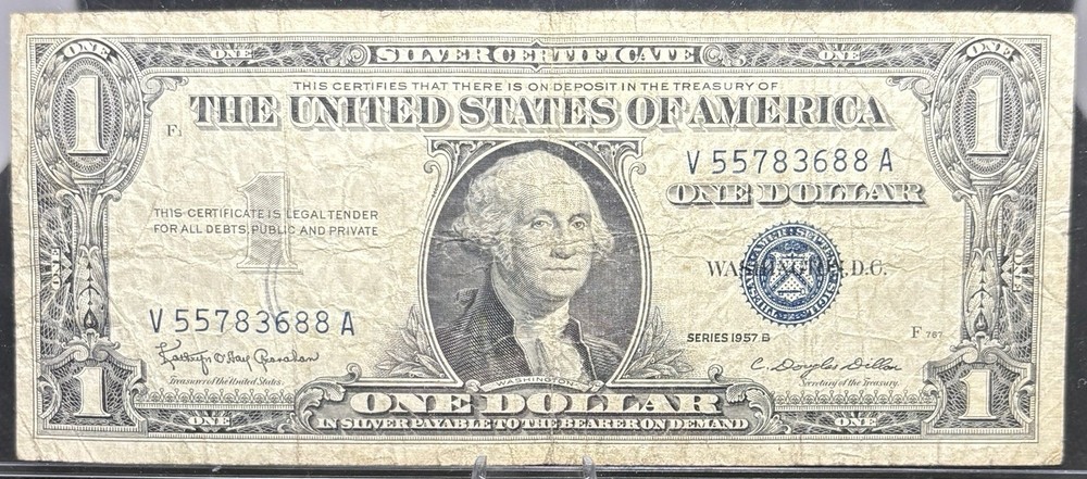 1957 B $1 Note Silver Certificate, #V55783688A! 🔥🔥