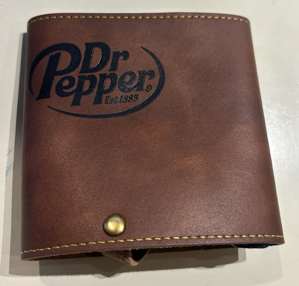 Dr Pepper Leather koozie -