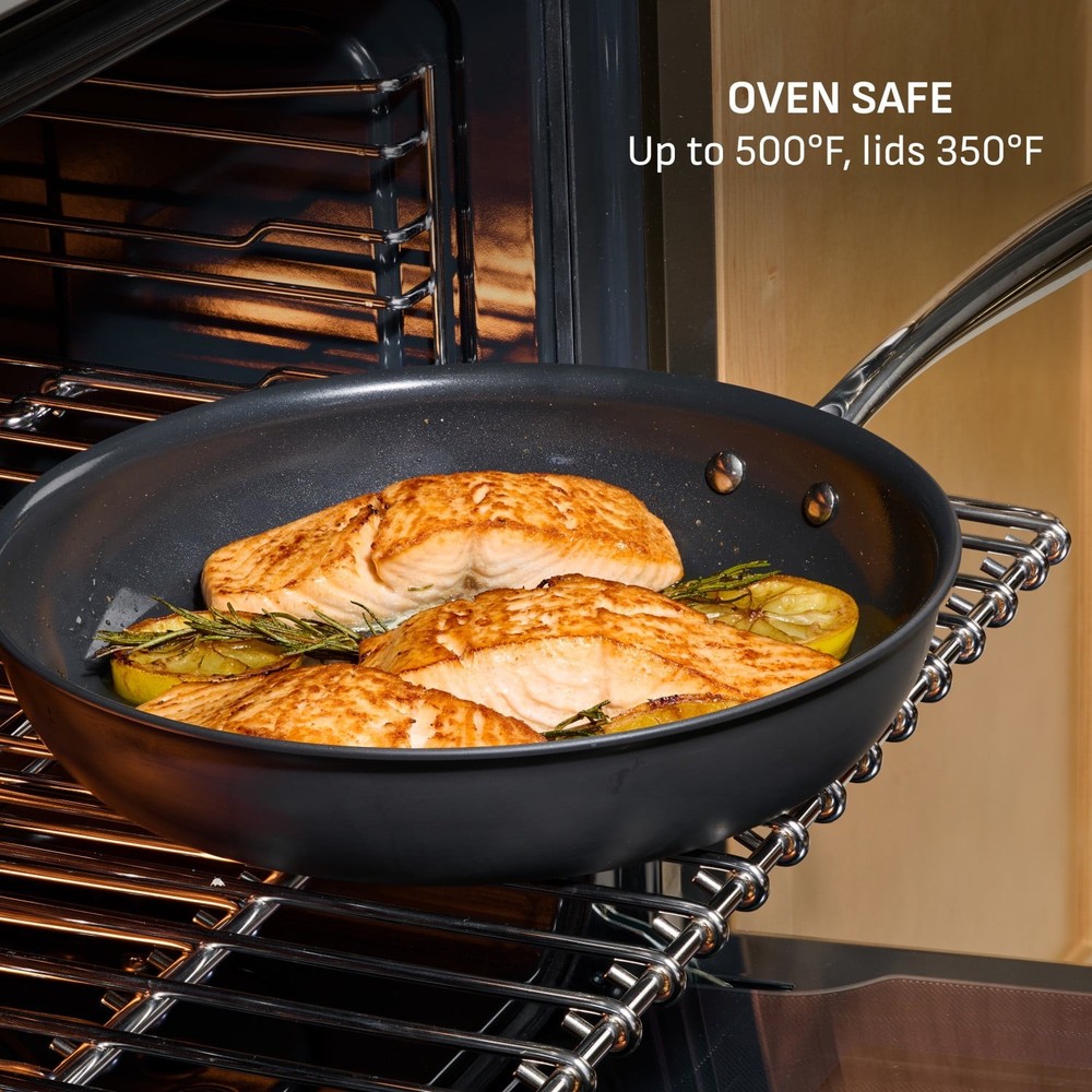 Hard Anodized Sauté Pan 3 Quart Black with Ceramic Nonstick Interior