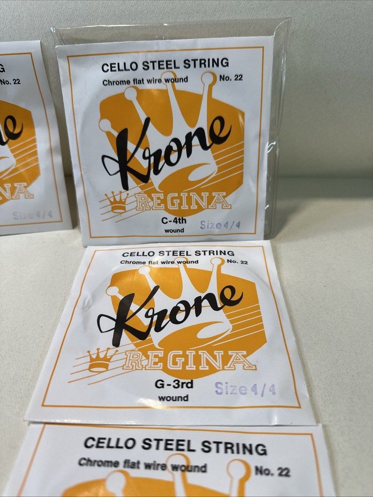Krone Cello String Set 4/4 Size Chrome Flat Wire Wound New