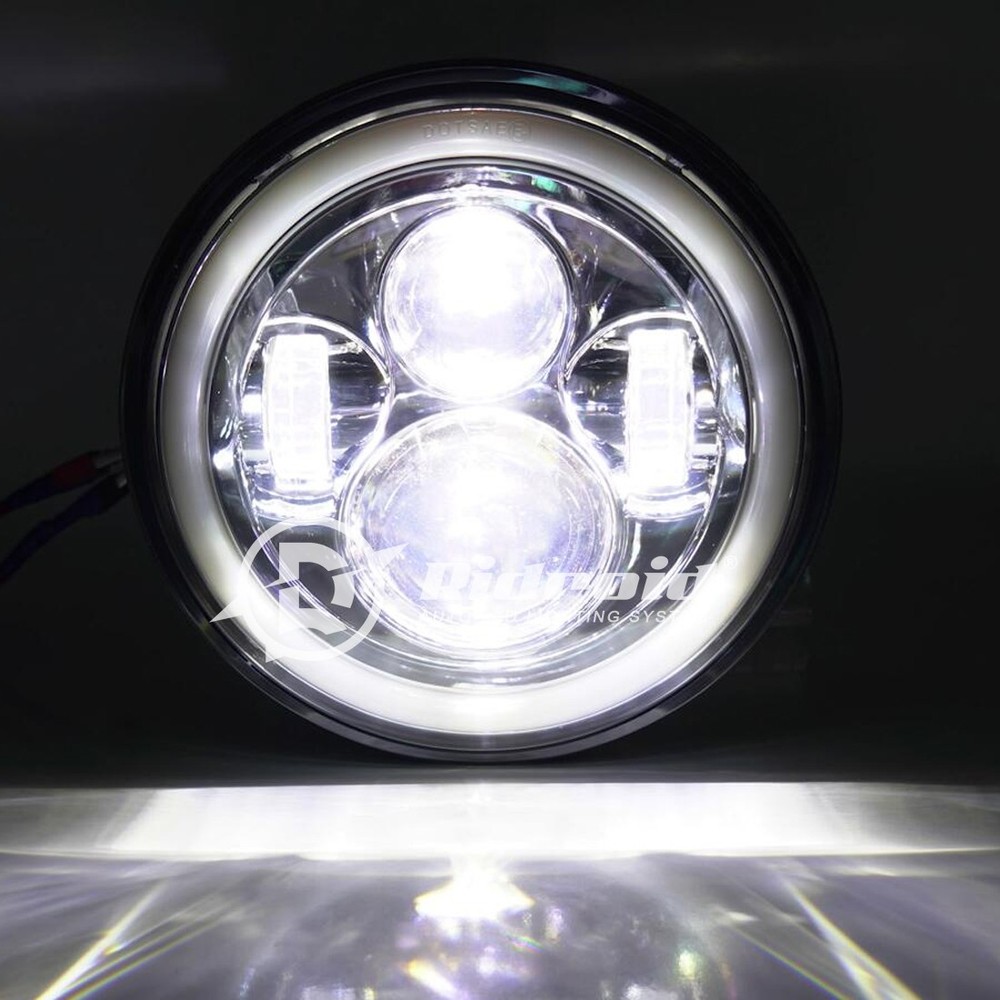 For Harley Davidson Electra Glide Classic 7" LED Headlight + 4.5" Passing Lights
