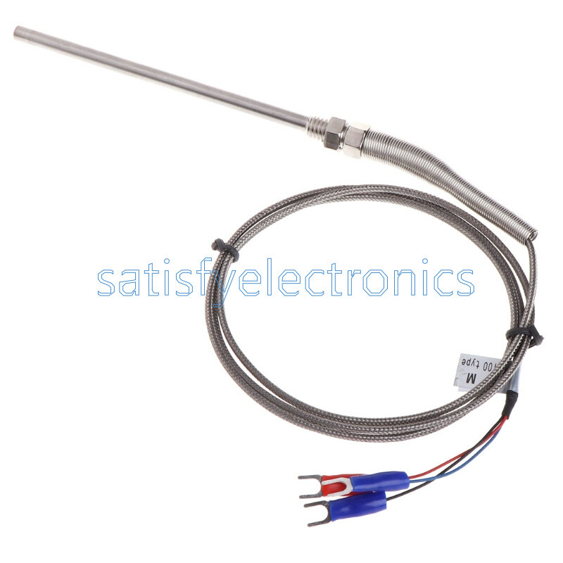 1M High Temperature Cable PT100 RTD with 6mm Thread Thermometer Sensor 0°C-150°C