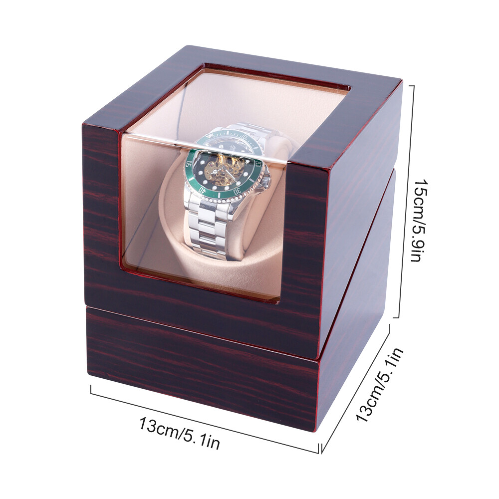 Automatic Leather Single Watch Winder Box Storage Display Case Box Quiet Motors