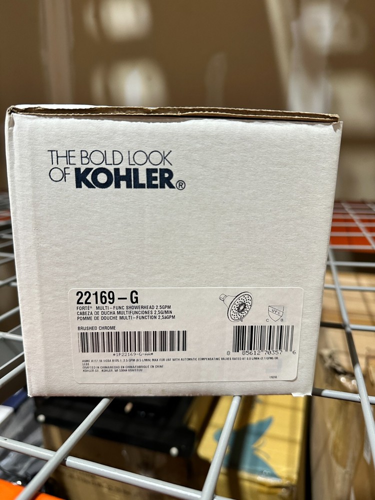 NEW Kohler 22169-G Forte Multi-Function 3 function Shower Head - Brushed Chrome