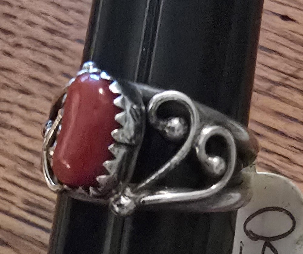 NWT NATIVE AMERICAN RING Coral Size 5