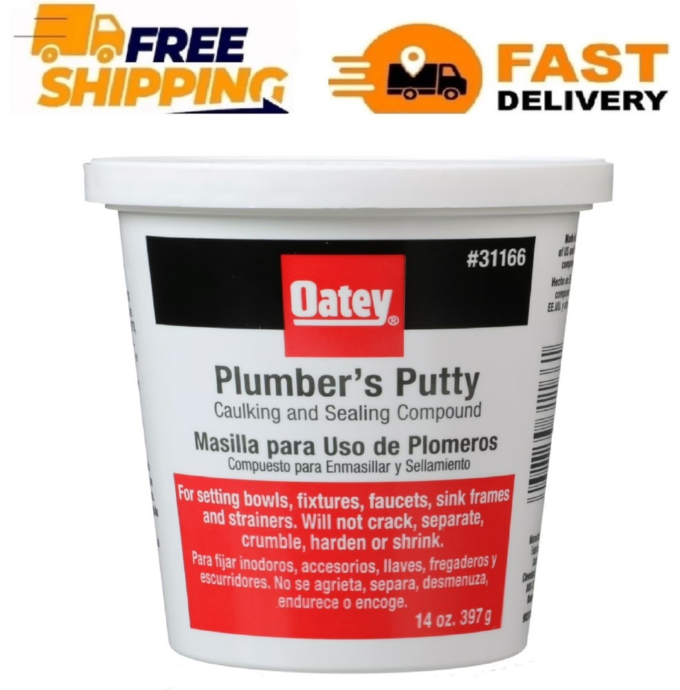 Oatey Plumber's Putty Sealing Compound for Frames and Faucets, 14 oz. Container,