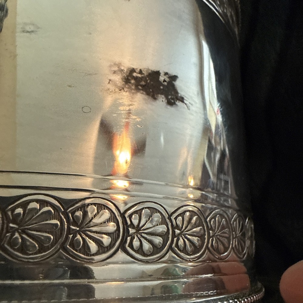 Victorian Style, Silverplate Biscuit Barrel, Footed, Hinged Lid - Source Perrier