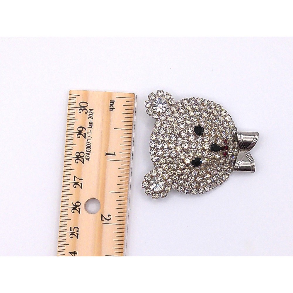 Rhinestone Teddy With Cute Bowtie Pin