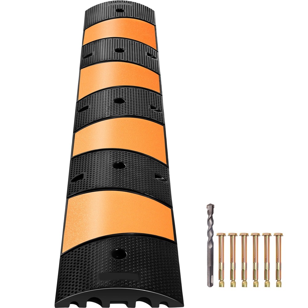 Rubberized Speed Reducer Single Pack Dual Channel Speed Hump 72.8" Length