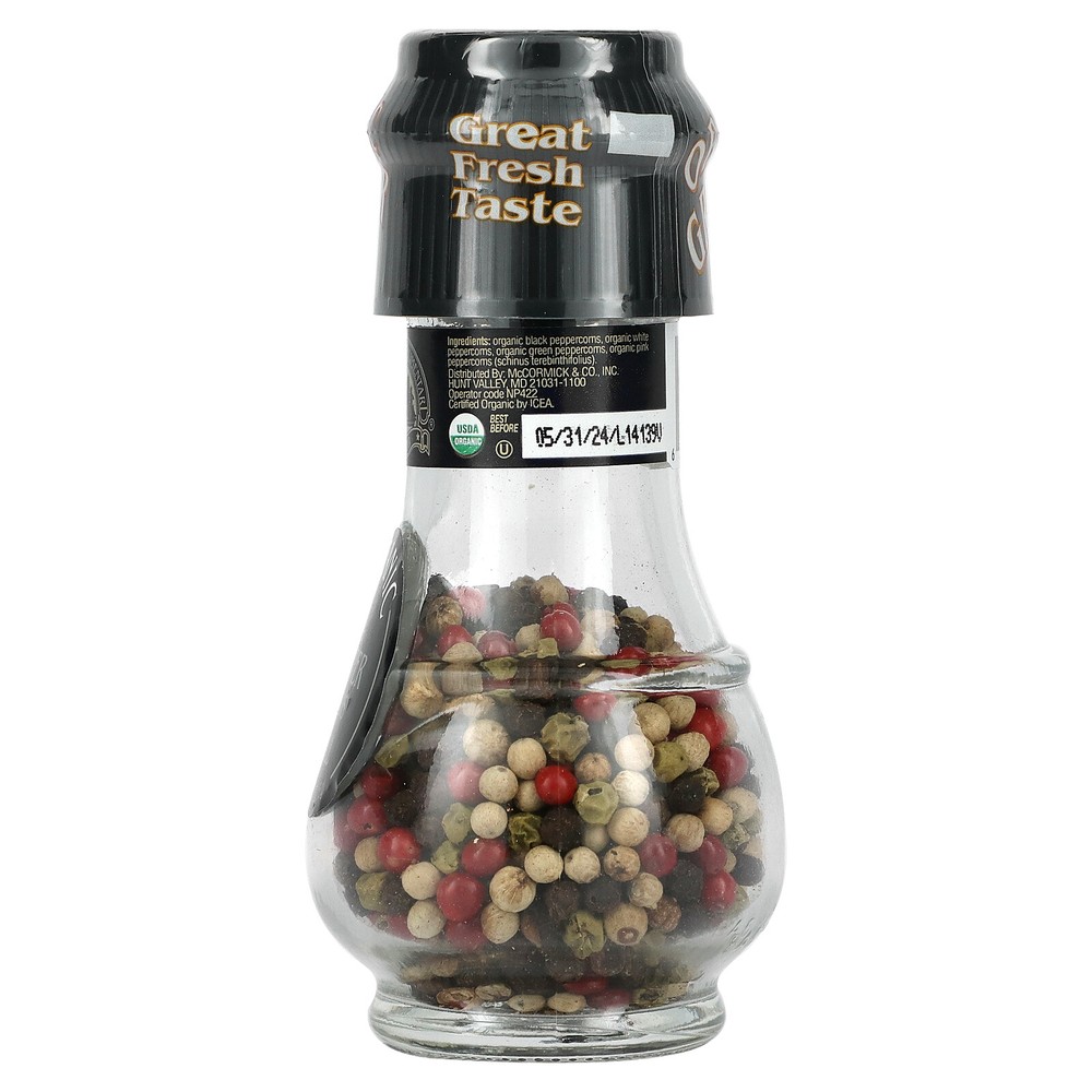 Organic 4 Peppercorns Mill, 1.24 oz (35 g)