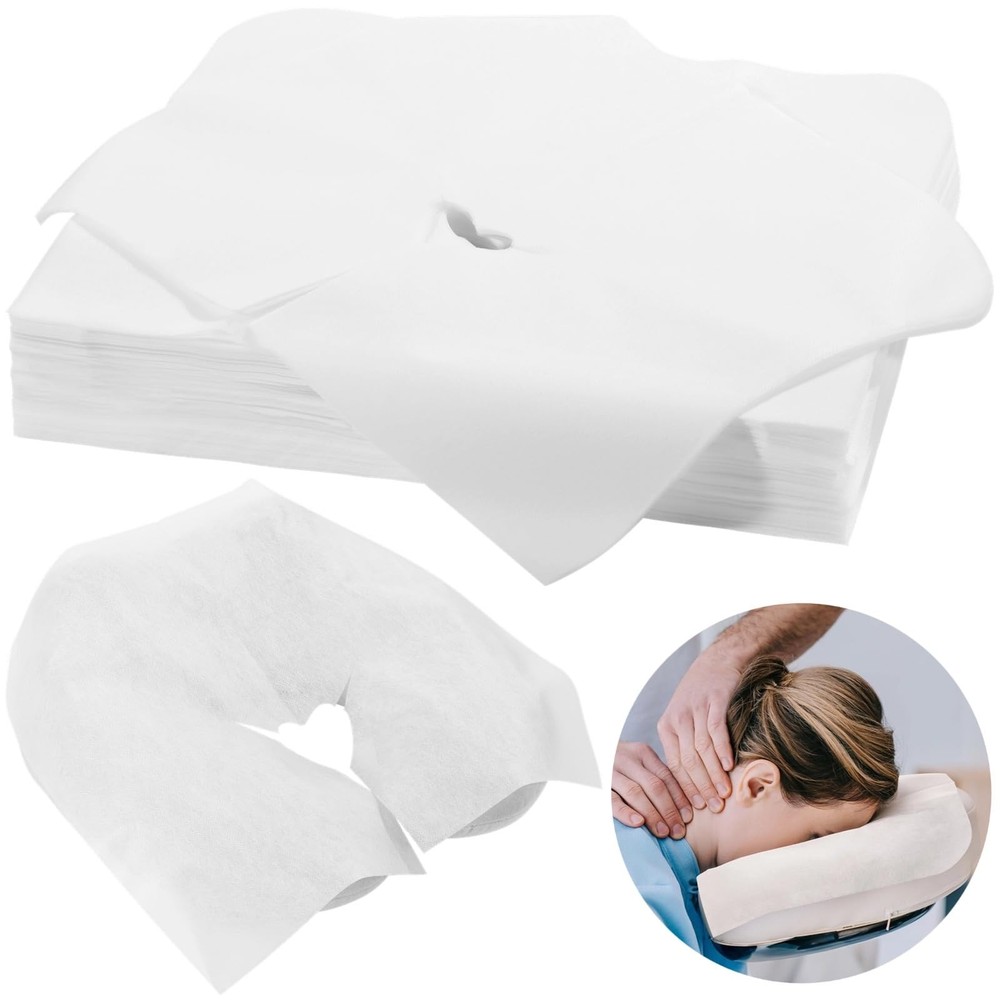 300PCS Disposable Face Cradle Covers, Disposable Massage Table Cover, Single ...