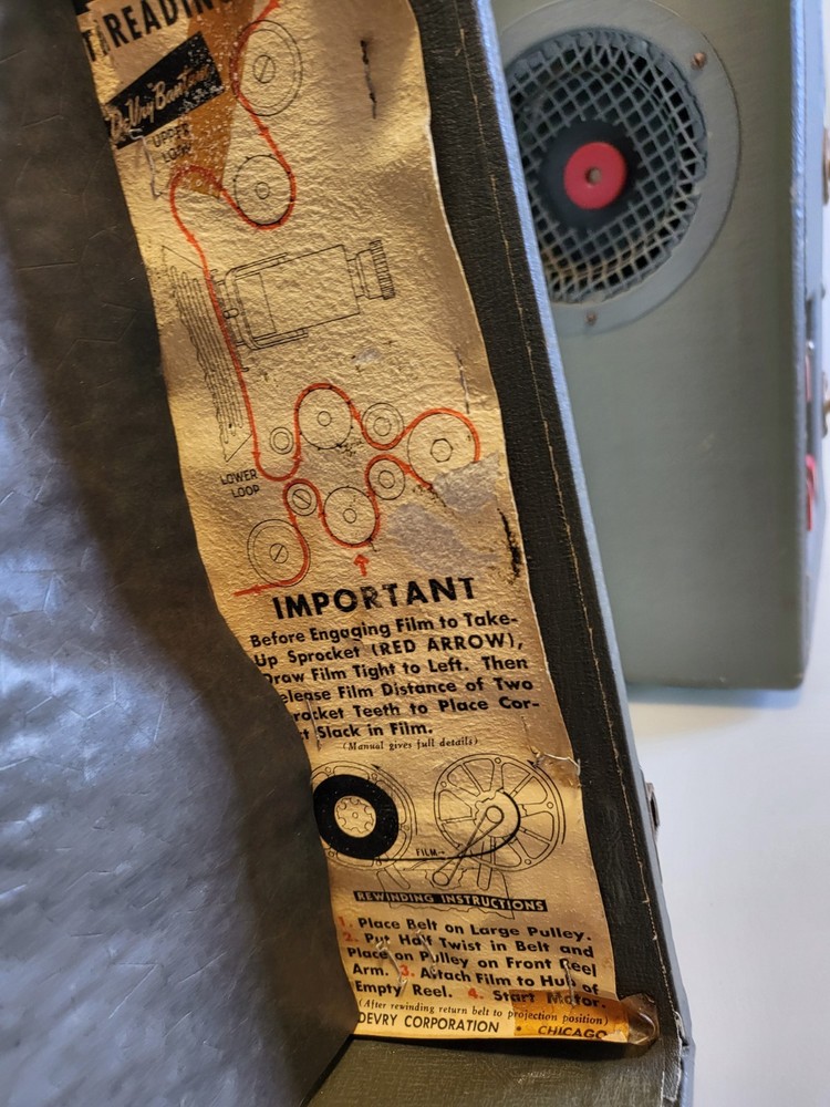 DeVry Bantom 16mm Projector w/ Tube Sound Amplifier - Powers On Nice Condition!