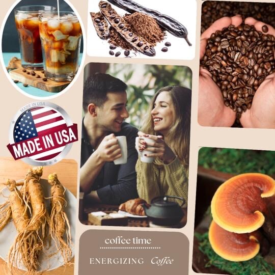VM Energizing Instant Coffee Mix – Reishi (Ganoderma) + Ginseng & Carob – 30 S