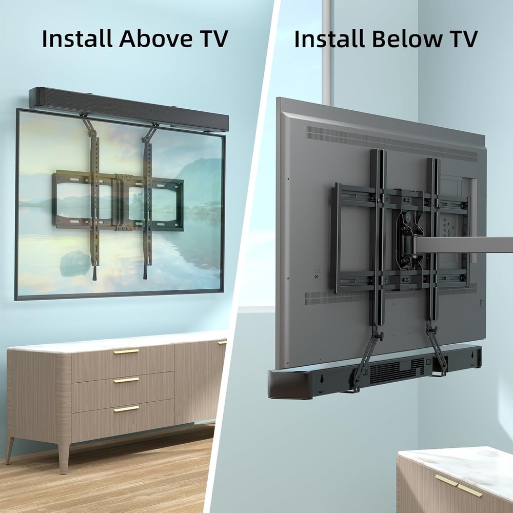 Universal Soundbar Mount Bracket with U-Shaped Padding: Secure & Adjustable