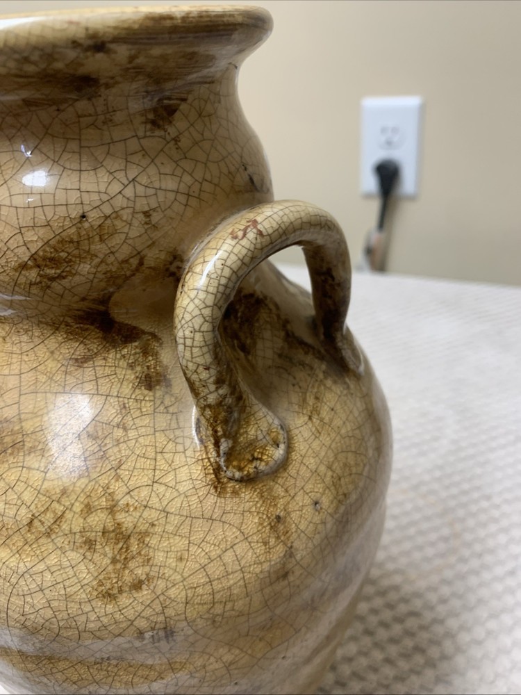 2 Tone Pottery Vase 11 In Tall