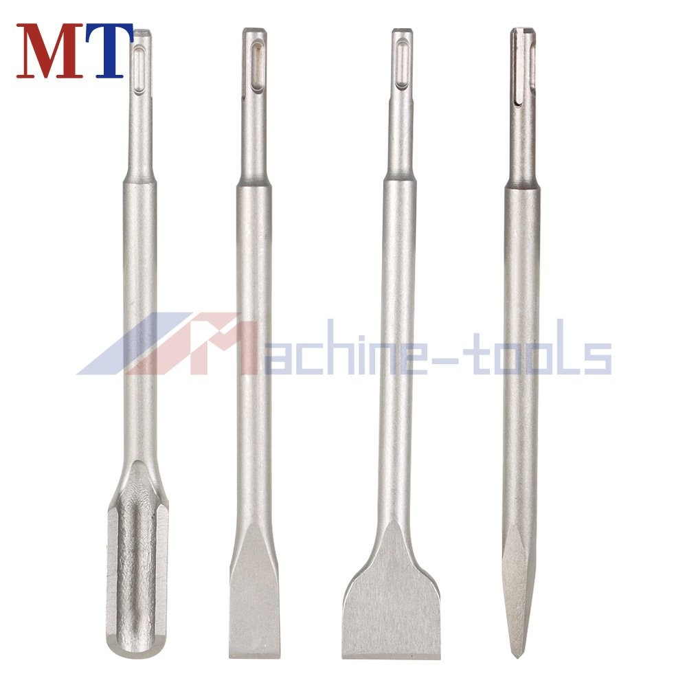 4 Pack Flat Chisel Grooving Chisel & Point Chisel Durable SDS Plus Chisel Bits