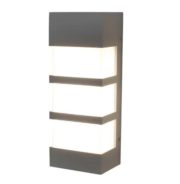 AFX State 12" Textured Grey Integrated LED Outdoor Wall Lantern Sconce