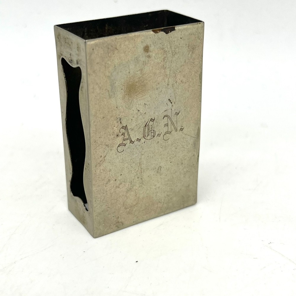 Vintage German Silver Match Box Holder CB&M