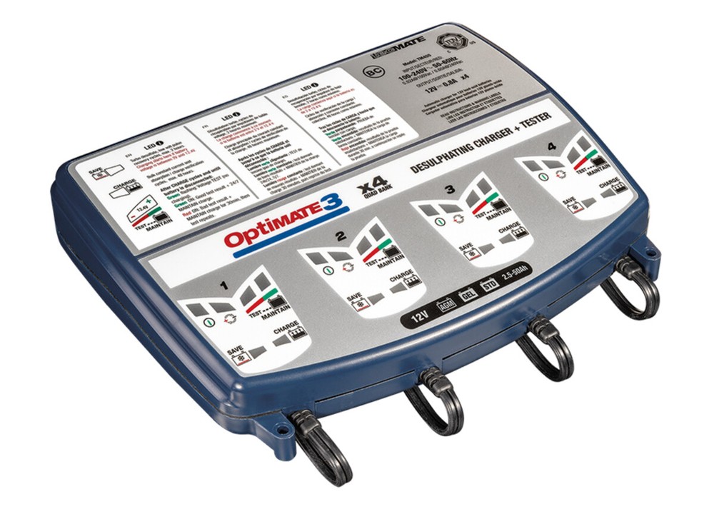 Tecmate OptiMate 3 x 4 Bank Battery Charger/Maintainer (TM455)