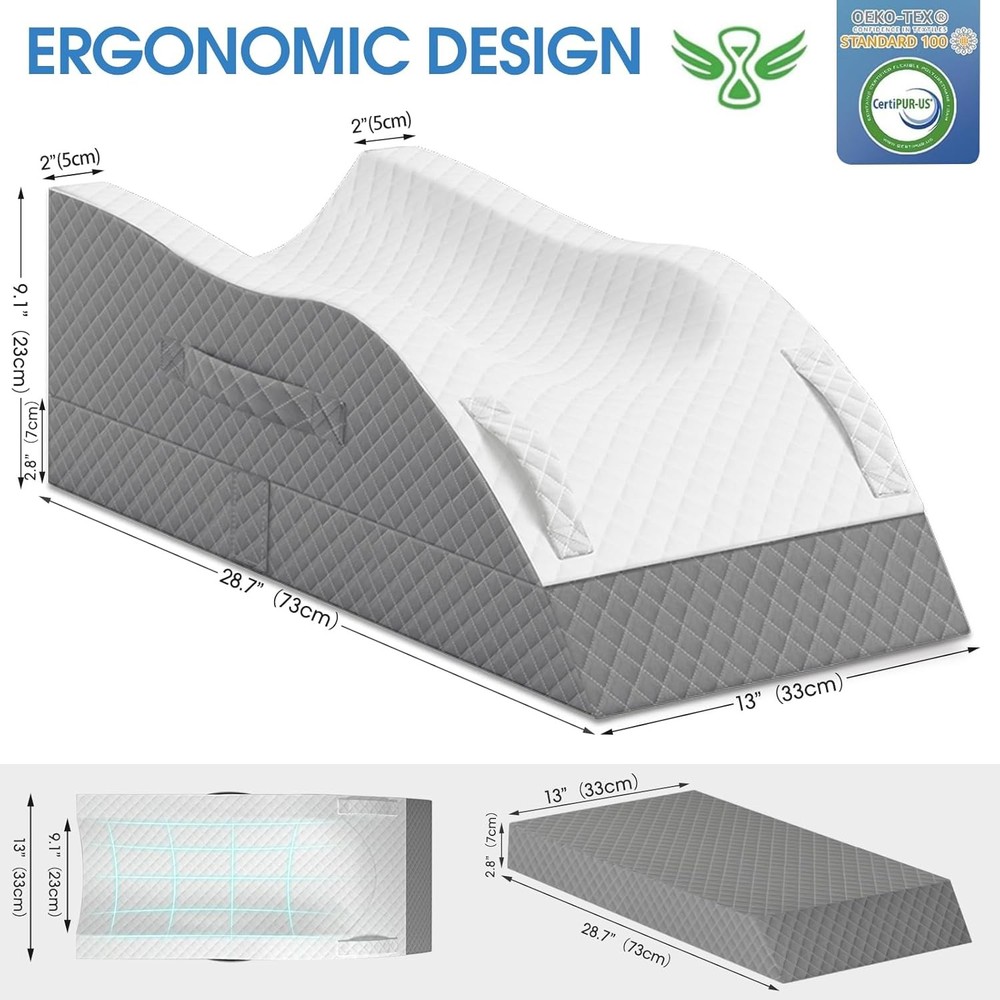 Post-surgery leg elevation pillow, memory foam adjustable leg wedge pillow,