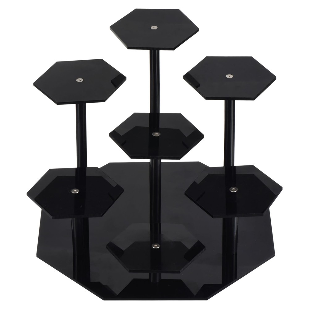 Acrylic Display Stand for Figures 7 Tier Acrylic Showcase Stand Black