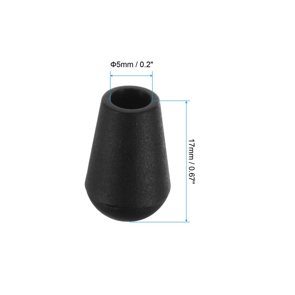 30 Pack Bell End Stopper Cord Rope Lock for Drawstring Bag Black