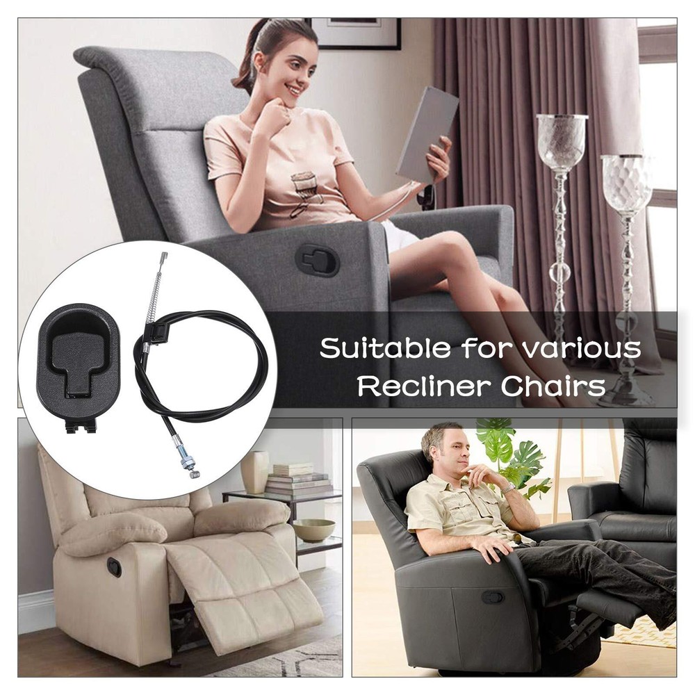 Recliner Replacement Parts Release Pull Handle & Cable for Most Recliner Chairs