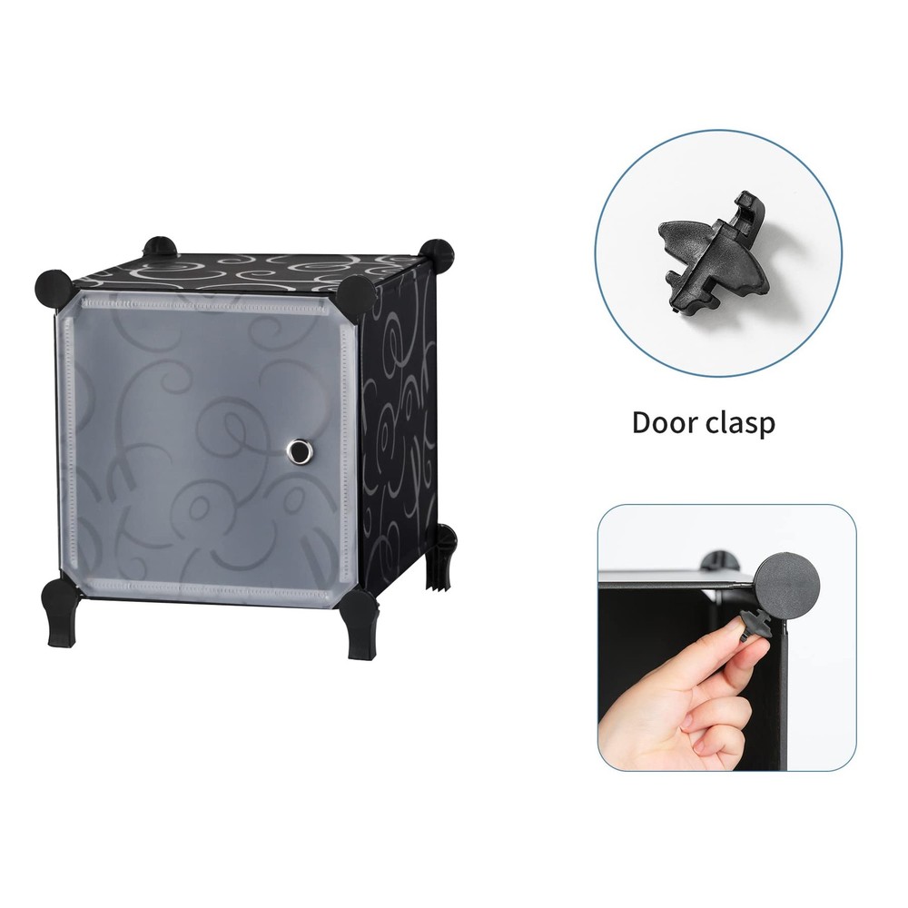 12 Cube Storage Organizer with Doors, DIY Plastic Closet Shelf
