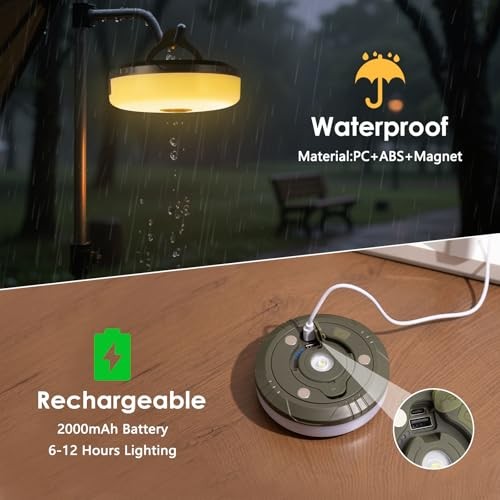 Camping String Lights, 4-in-1 Quick Storage Camp Light, 8Mode 32.8FT 2Pack