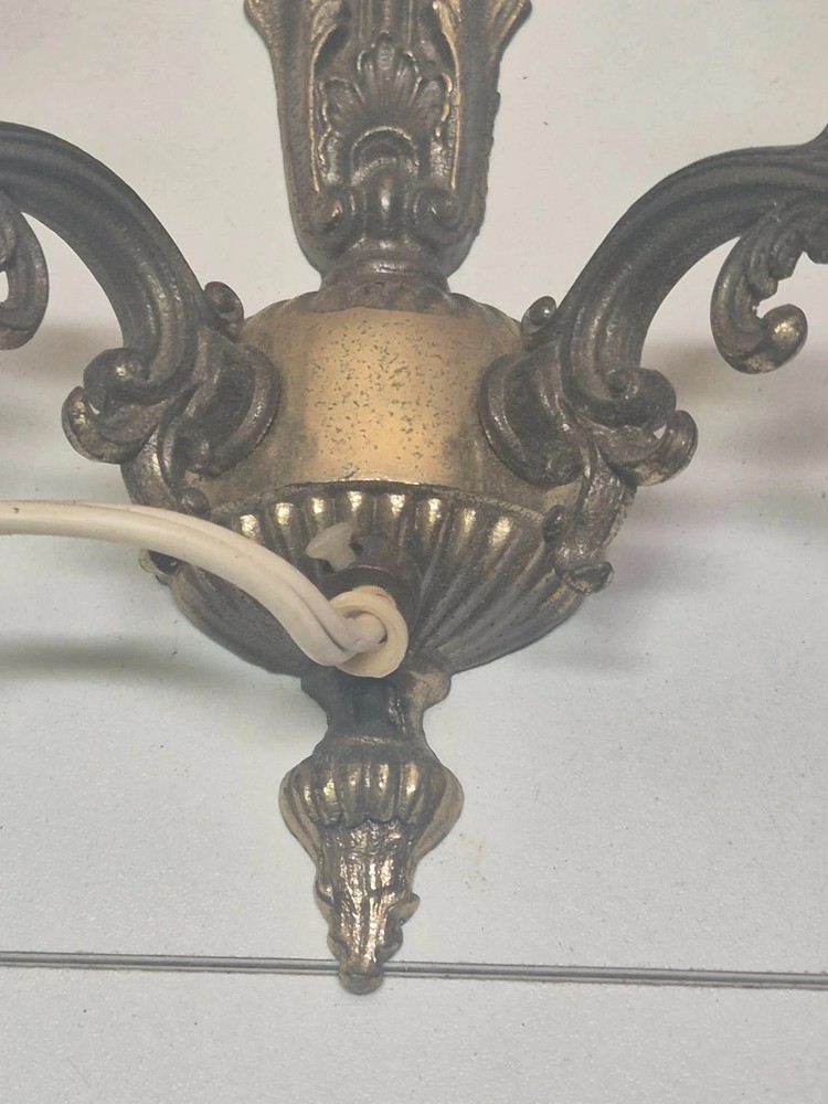 Vintage Gilded Brass Sconce Decorative Rococo Style Untested