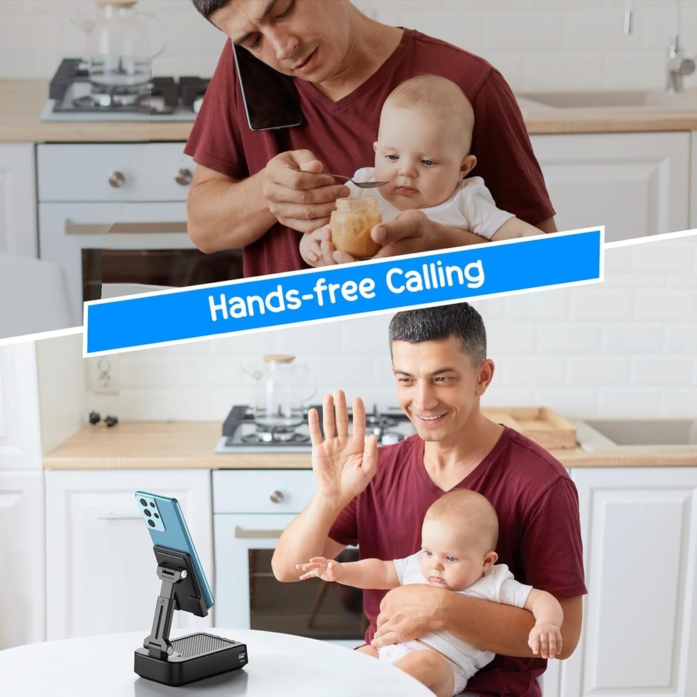 Foldable Cellphone Stand with Bluetooth Speaker Charging Function 360° Rotatable