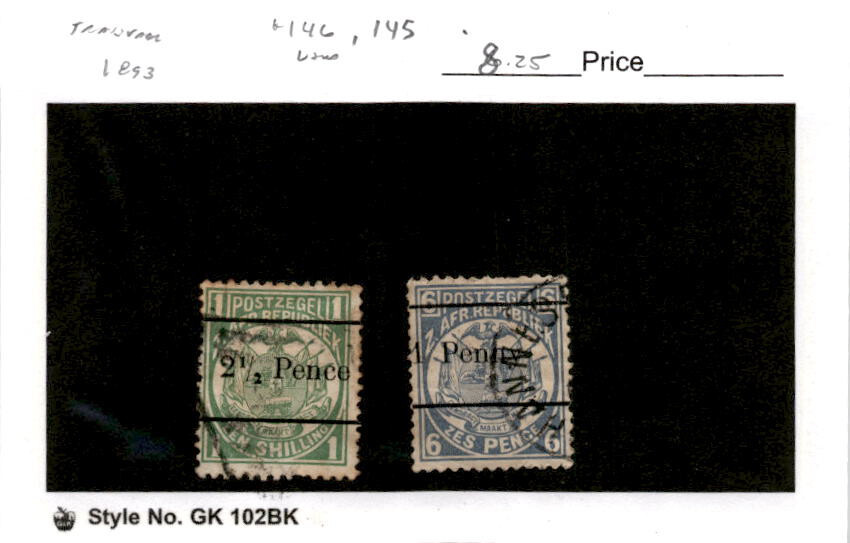 Transvaal, Postage Stamp, #145-146 Used, 1893 (AC)