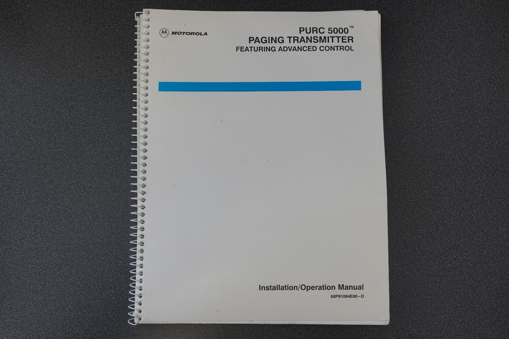 PURC 5000 Paging Transmitter Installation Manual