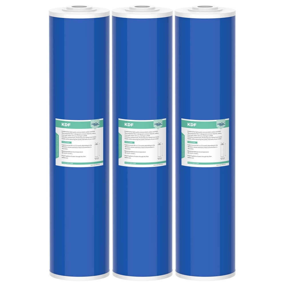 1-3 Pack 20"x4.5" KDF GAC Big Blue Whole House Water Softener Filter Replacement