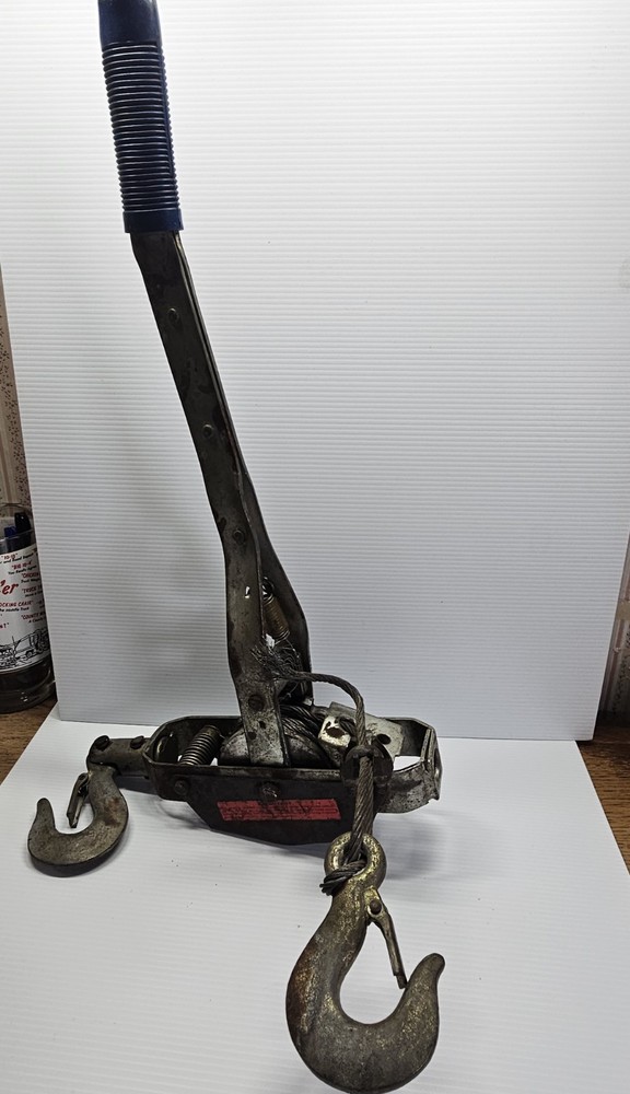 Come Along Winch Puller Heavy Duty Power Cable 2 Hook Ratcheting