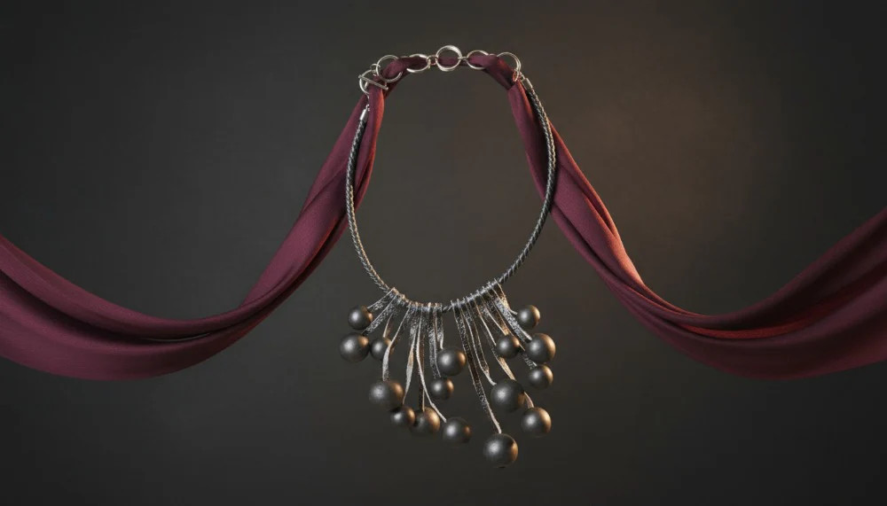 Midnight Droplets Piece Necklace