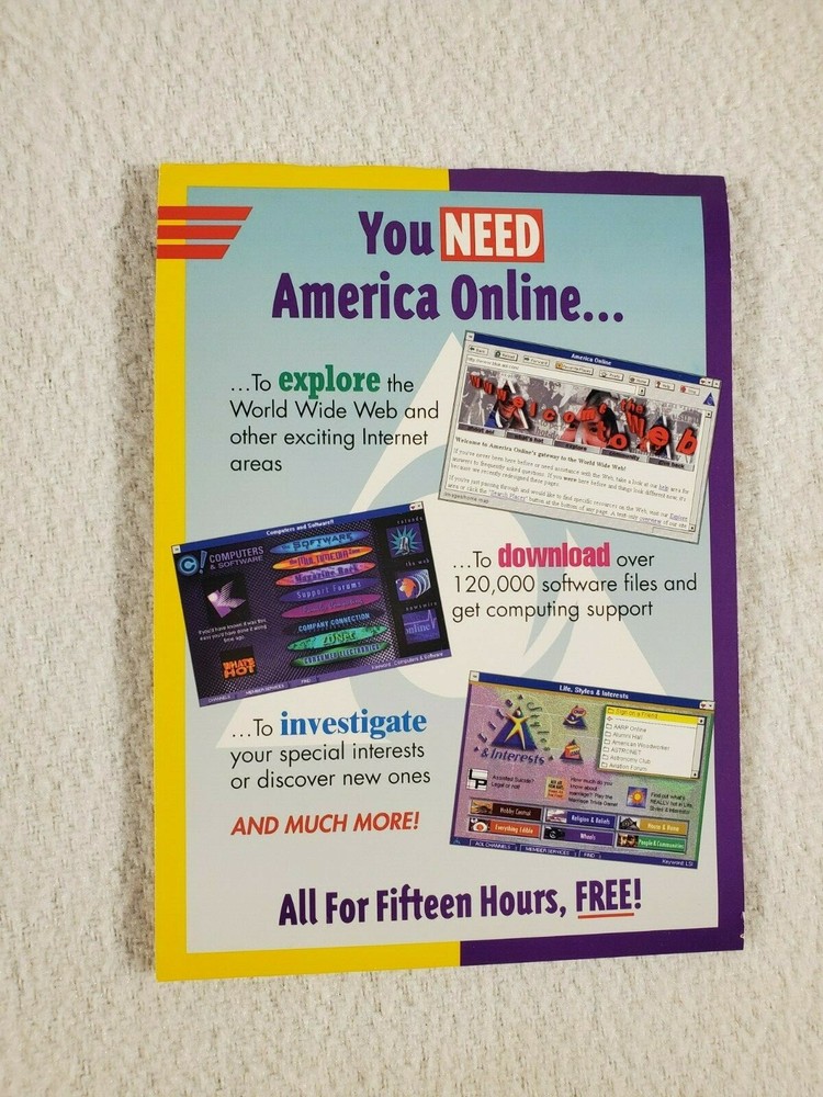 America Online AOL 1996 Version 3.0 For Windows 3.5" Floppy Disk 