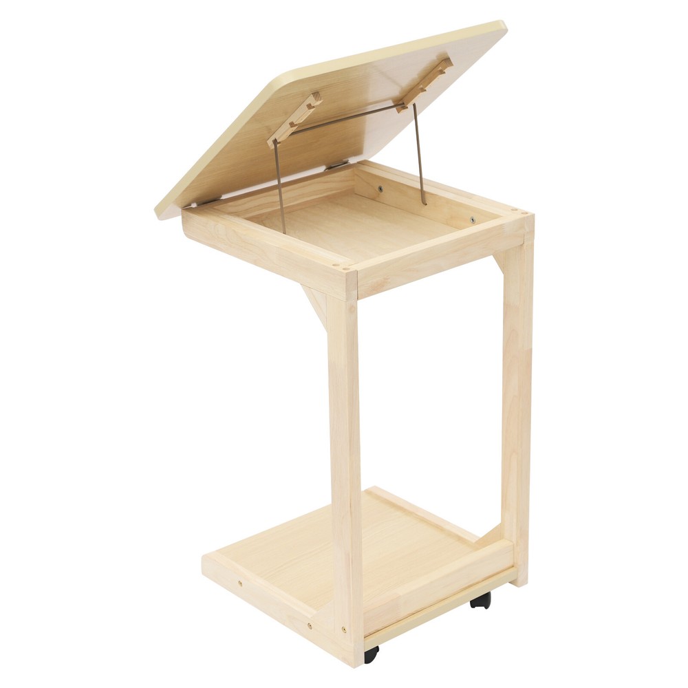 C-Shaped Couch Table Movable Bed/Sofa Side Table Adjustable Angle TV Tray Table