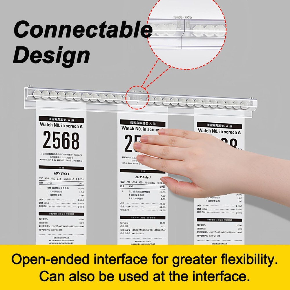 3 Pack 35.4 Total Stackable Ticket Holders, No-Drill, Restaurant, Receipt