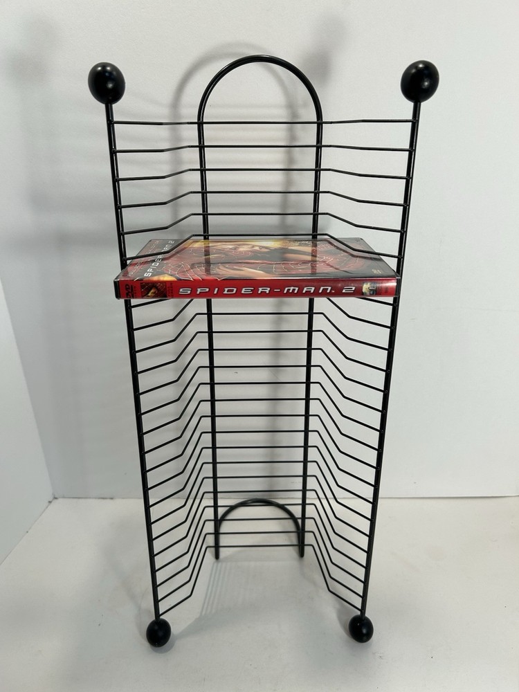 20”, Black Metal 24 DVD Storage Tower