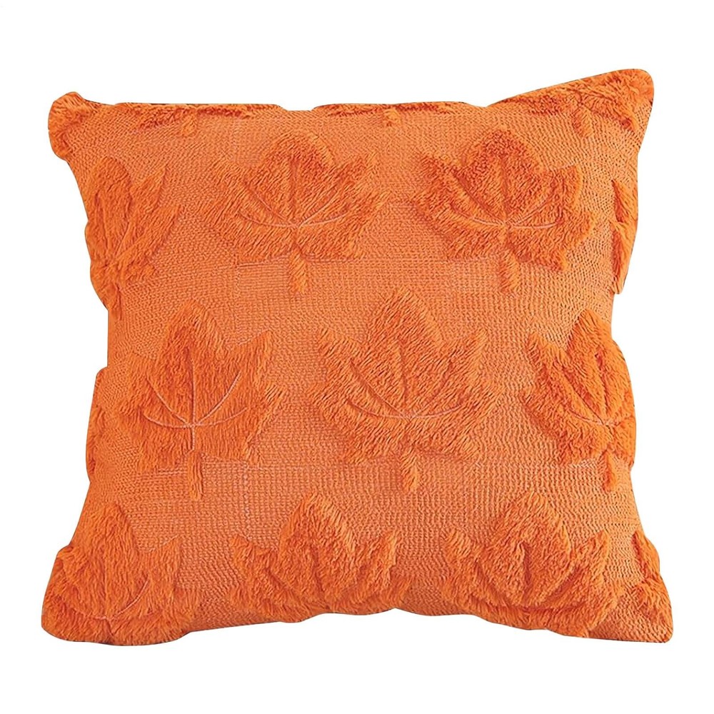 1x Plush Fall Maple Leaf Pillowcase 17.72" Throw Pillow Cover for Thanksgiving