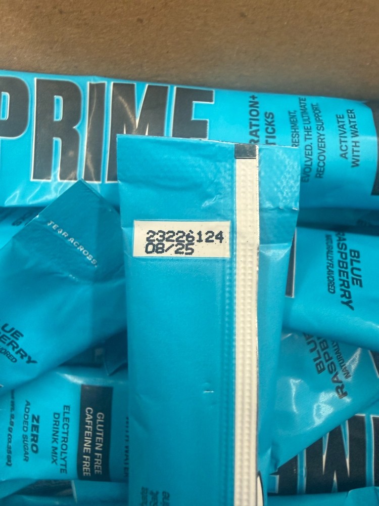 200 CT Prime Hydration Sticks Blue Raspberry Bulk Lot Electrolyte Powder Packets