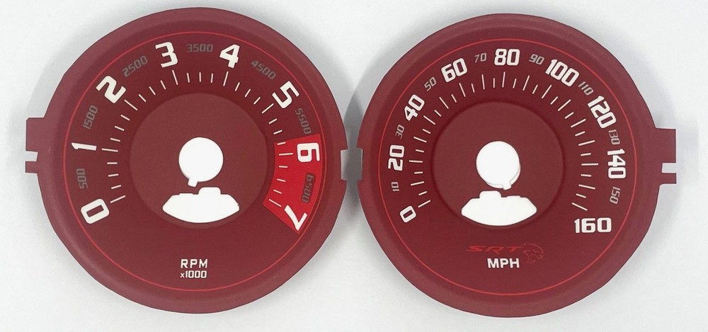 For Dodge Challenger, SRT style, 160MPH speedometer dials, Cluster Gauges,