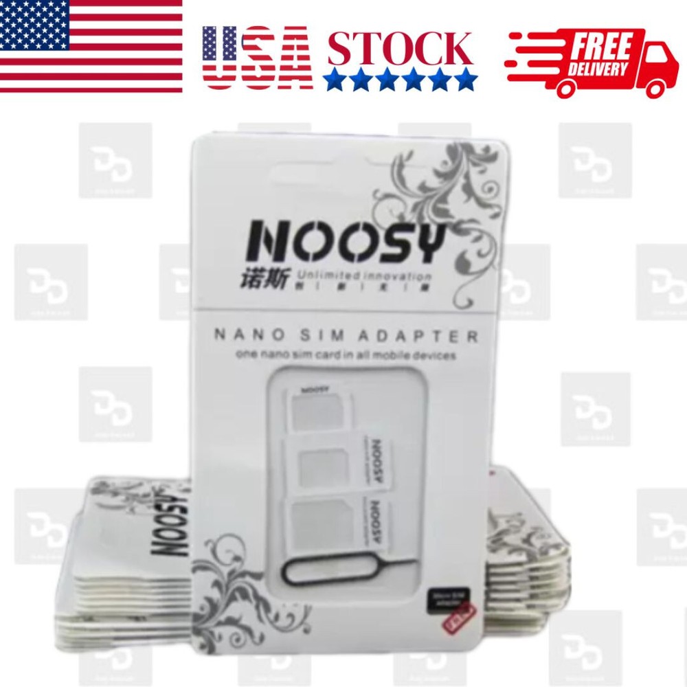 Noosy SIM Card Adapter Nano Micro Standard & SIM Ejector IPhone Android +