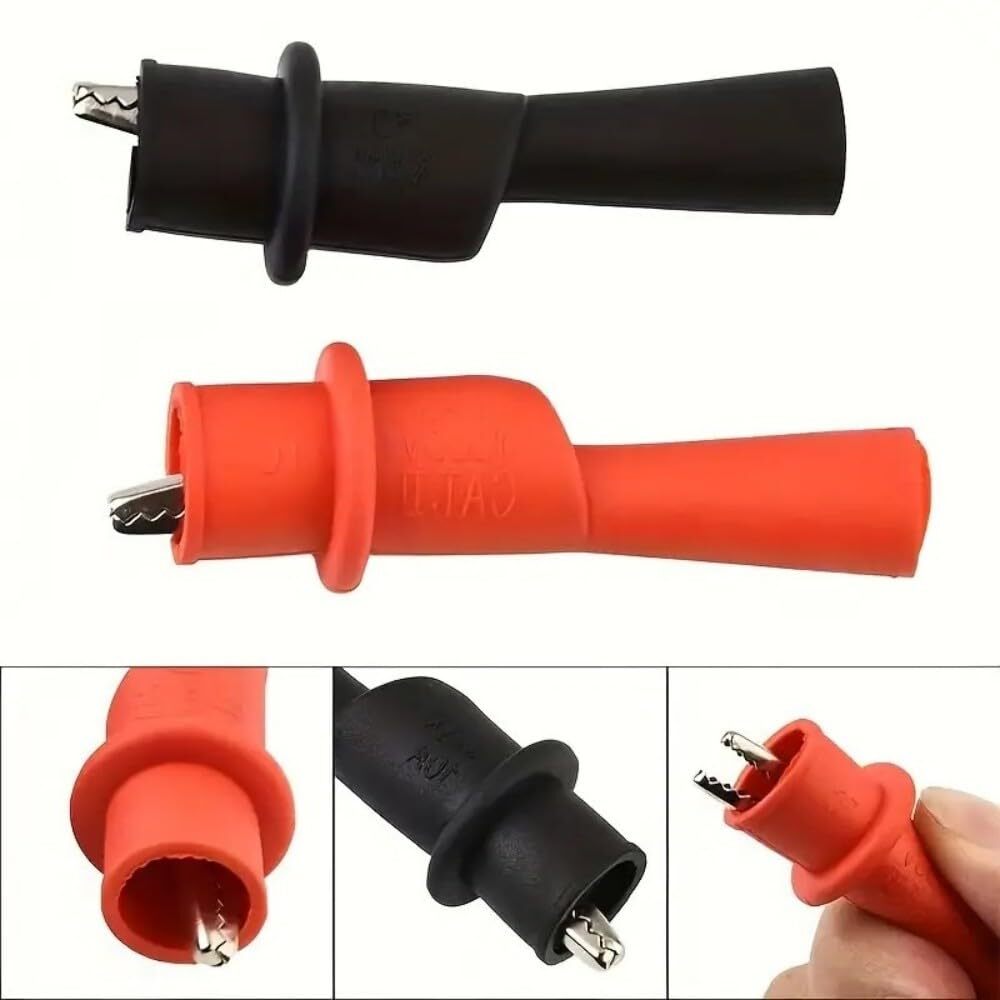 Replacement Alligator Clips for Multimeter Leads 4-Pack