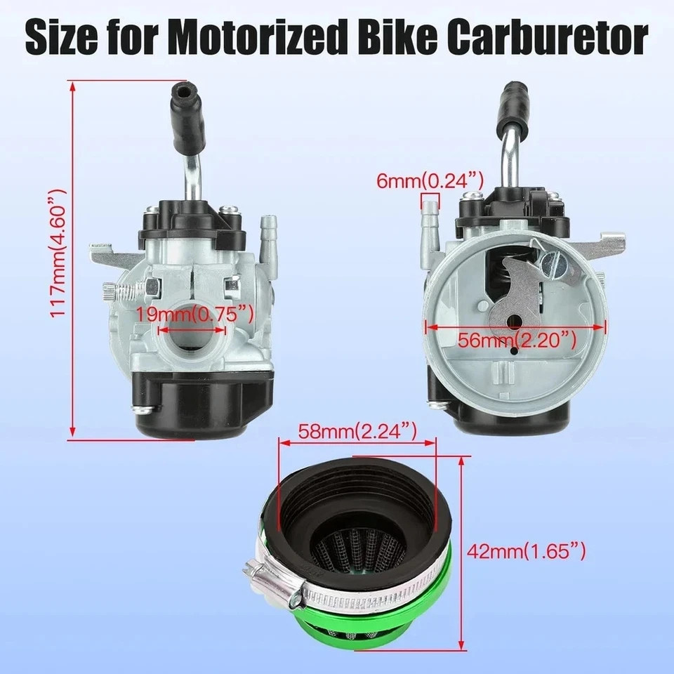 Carburetor Assembly for 2 Stroke Engine 80cc 100cc 49cc 50cc 66cc Green