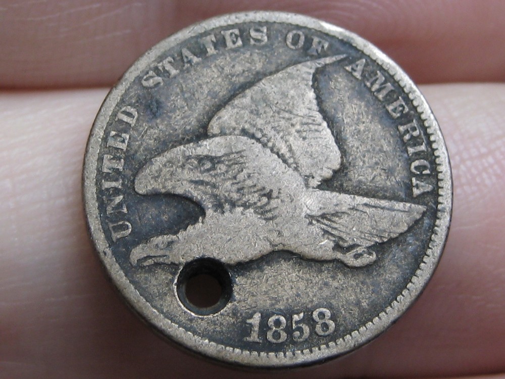 1858 Flying Eagle Penny One Cent, Small Letters, Fine Details