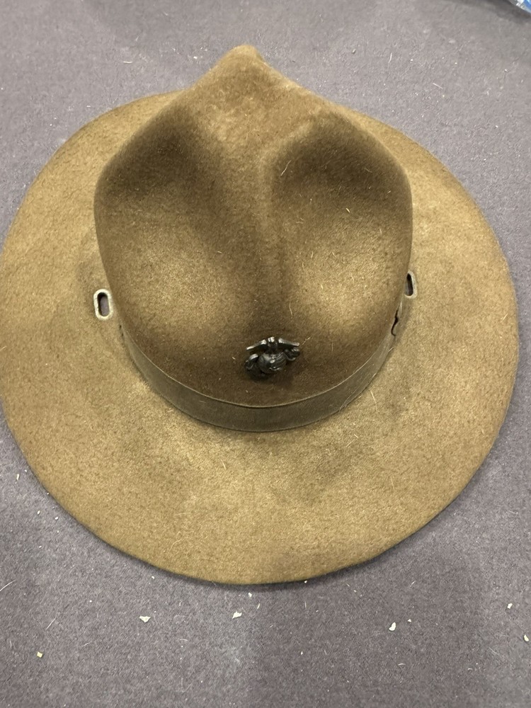 Vtg USMC Marine Corps Campaign Felt Hat Sergeant  w pin