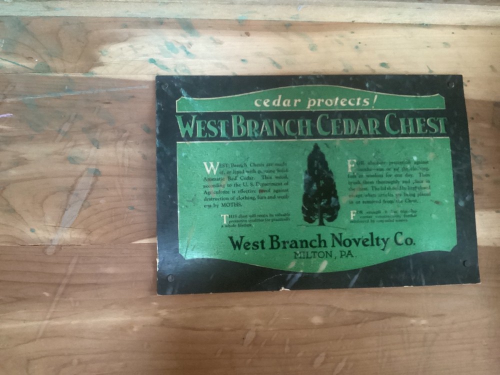 West Branch Cedar Chest with certificate