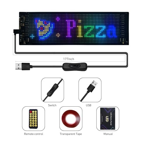 Programmable LED Signage System: 13.7"x4.01" Bluetooth Flexible 13.7X4.01 Black